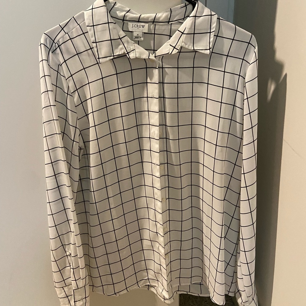 JCREW white checkered button down
